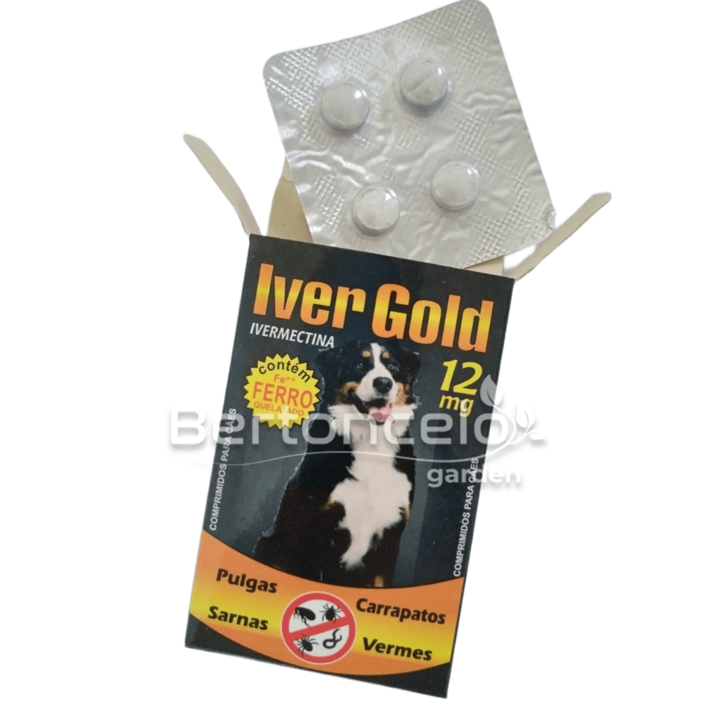 Iver gold para Cães Contra Vermes, Pulgas, Carrapatos e Sarnas